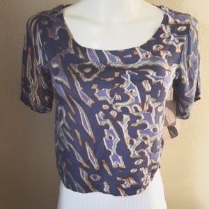 NWT Love 21 woven top, blue/purple size M
